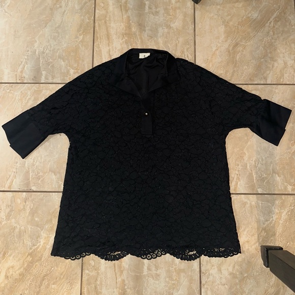 Black Lace Willow Blouse TUCKERNUCK Size 2XL - Picture 1 of 5